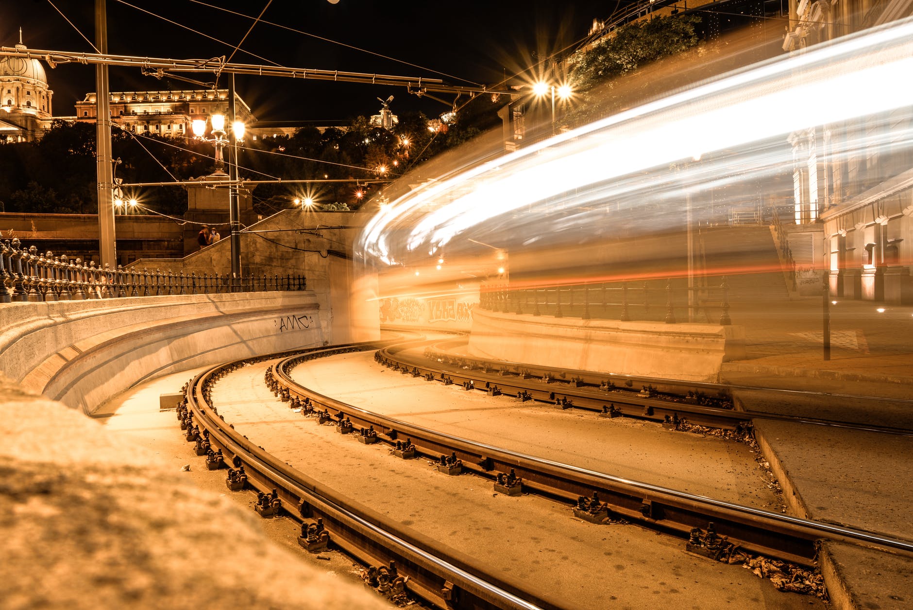 time lapse photography of train